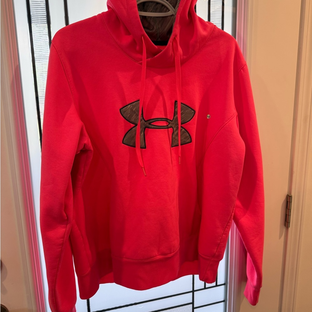 Under Armour hot pink Hoodie “breast cancer awareness” pink ribbon on sleeve